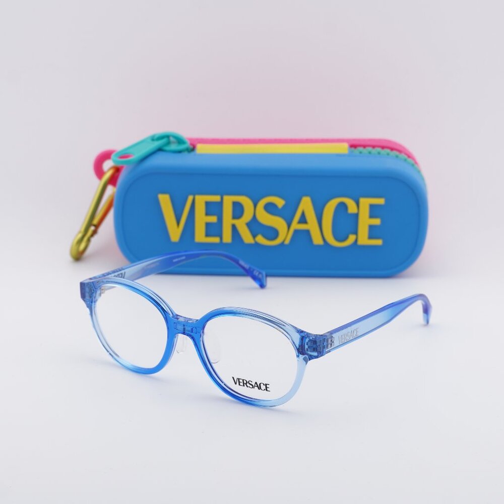 Versace Kids VK3012 5532 Round Eyeglasses  - Transparent Blue 47mm